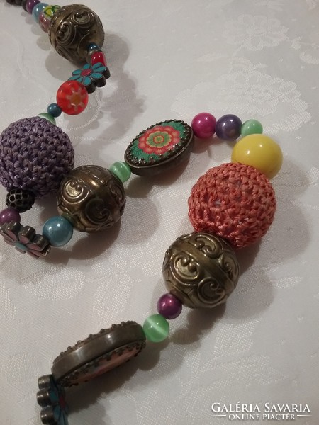 Unique necklace, special, murano, fire enamel, glass, etc...