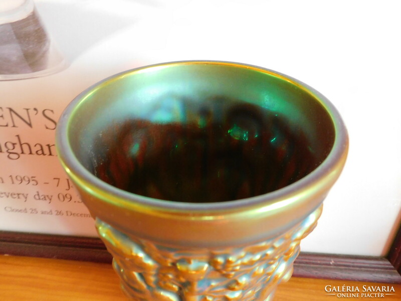Zsolnay eozinos szüretelő pohár