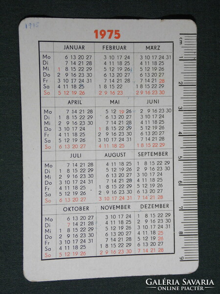 Card calendar, Germany, Leipzig, pharmacy, dental medical technology products, 1975, (5)