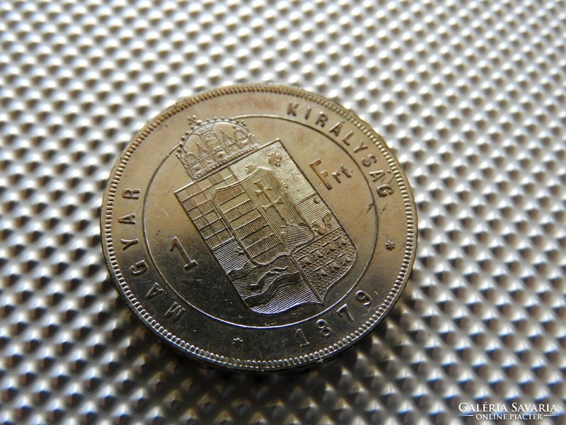 1879 KB Körmöcbánya ezüst 1 Ft forint KAPSZULÁBAN . Peremirat olvasható: címer felül (11JM111)