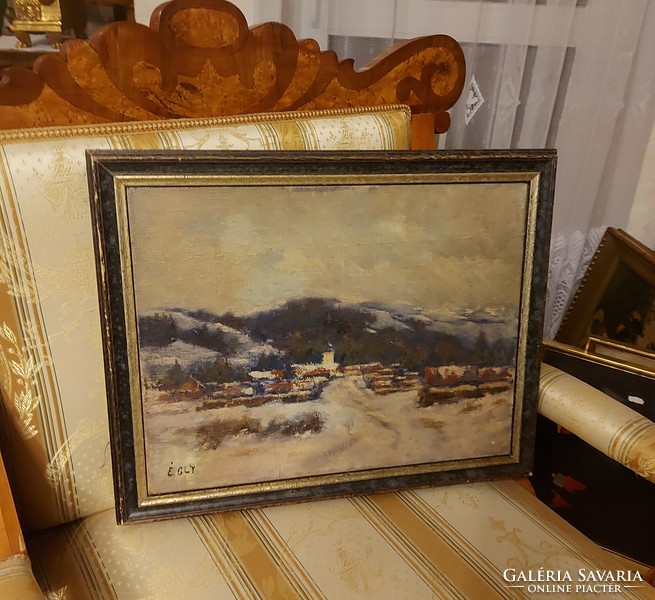 Egly Sári Nagybánya landscape antique painting!