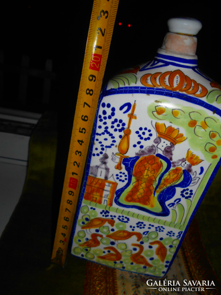 Kézzel festett butella  Habán    -szép kézműves muzeumi másolat