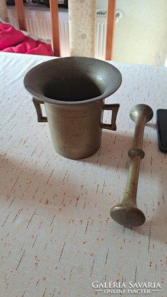 Brass mortar and pestle