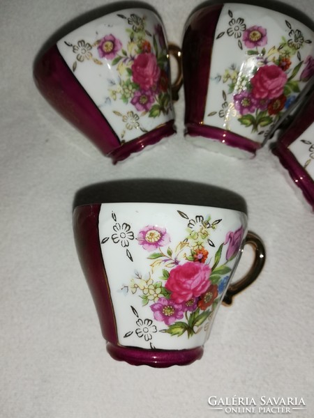 Richly gilded 4 pcs. Pink cup