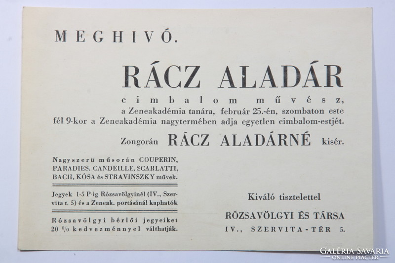 Rácz Aladár cigányzenész, cimbalomművész „a cimbalom Liszt Ferencének” Kézirat és dokumentum anyaga