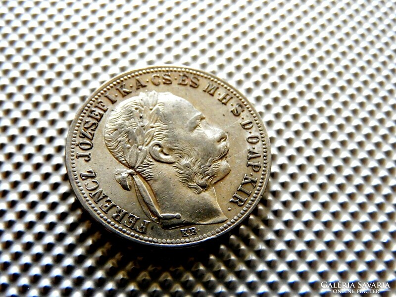 1887 KB Körmöcbánya ezüst 1 Ft forint KAPSZULÁBAN . Peremirat olvasható: FJ felül (14JM414)