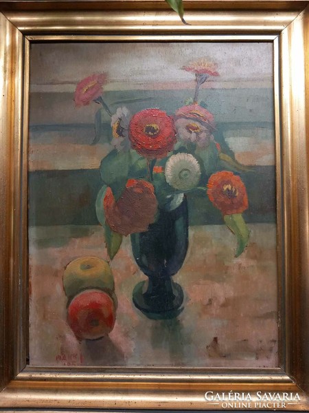 Flower still life with apples