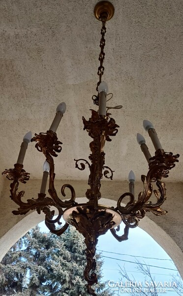 Antik hatalmas aranyozott bronz csillàr ,Barokk rokokó stílusú gyönyörű nehèz komoly luxus csillàr.