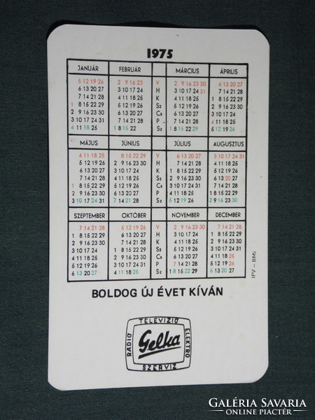 Card calendar, gelka radio, television household appliance service, graphic artist, 1975, (5)