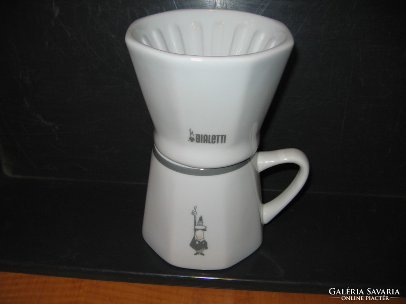 Bialetti porcelain funnel, filter, drip coffee maker unused
