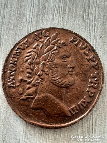 Római Birodalom / Antoninus Pius DN bronz érme modern, jelzett utánverete (30mm)