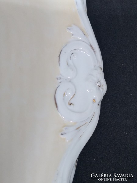 Antik kerek porcelán tálca kézifestéssel, átmérője 38 CM