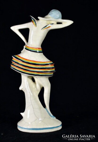 Art deco sitzendorf dancing girl porcelain figure