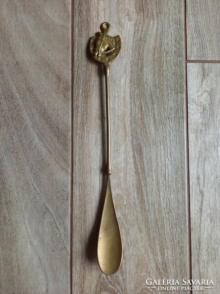 Old copper horseshoe spoon (32.5x4.2 cm)