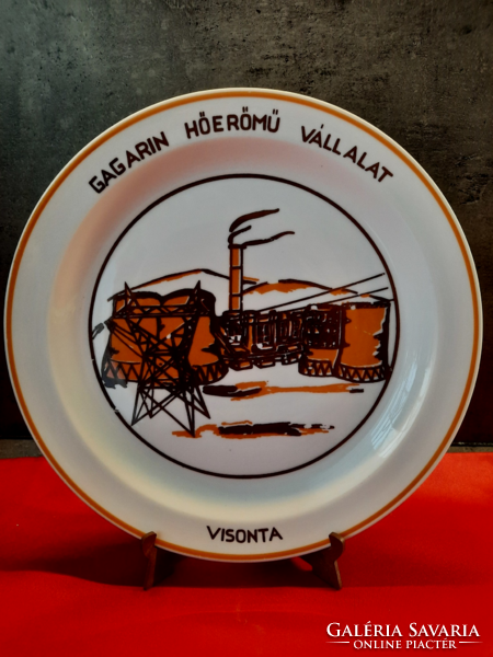 Hollóházi wall plate, Gagarin thermal power plant company, 24.5 cm