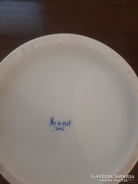 Herendi virágmintás porcelán 2 füles váza