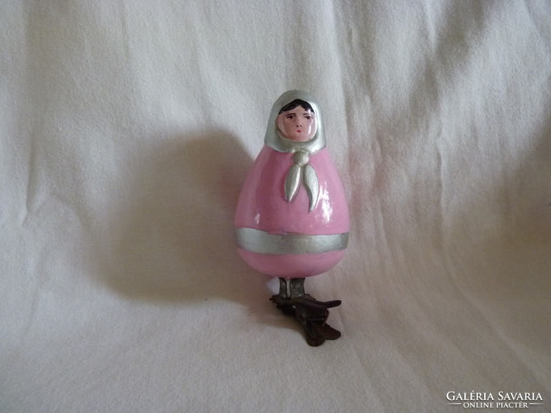 Old glass Christmas tree decoration - matryoshka doll! (Tickling!)