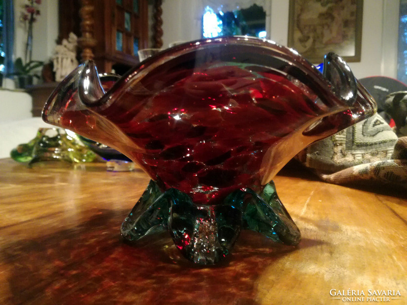 Murano artistic frilled glass serving table centerpiece - art&decoration
