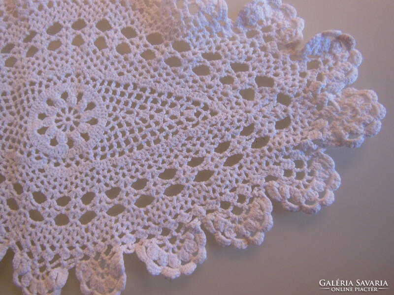 Handwork - lace - 2 pcs !! - 35 X 21 cm - snow white - old - Austrian - perfect
