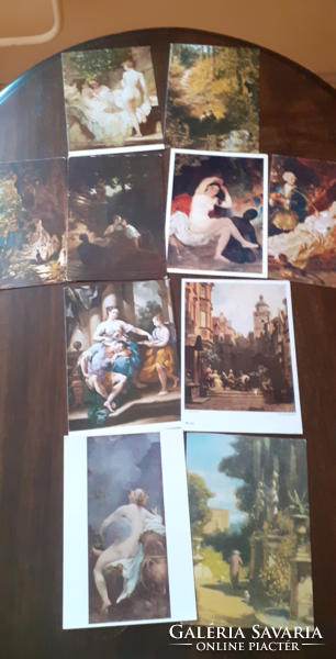 Művészeti  képeslapok   postatiszták  (10 db )