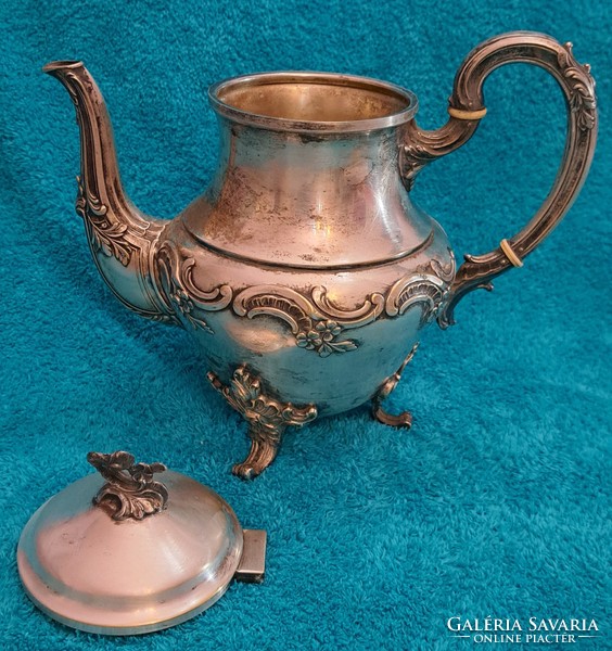 Old silver-plated jug, spout (m4428)