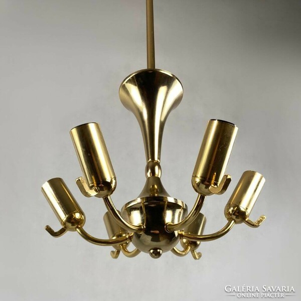 Venini glass palm ceiling chandelier, 70s, Hollywood Regency