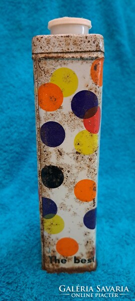 Régi hintőporos fém doboz, púderes pléh doboz 2 (M4435)