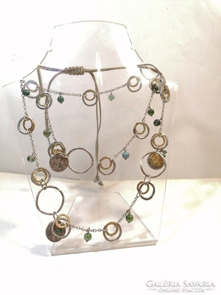 Necklace moss agate with eyes (161)