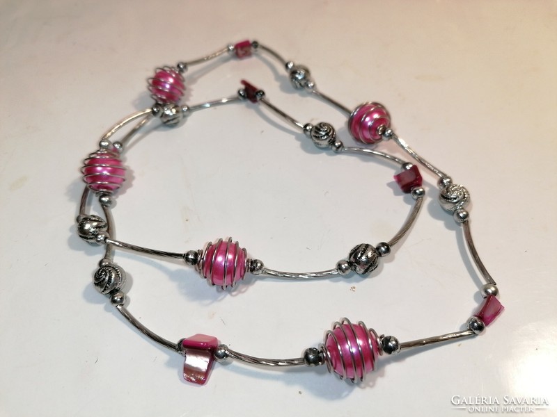 Pink pearl necklace (214)