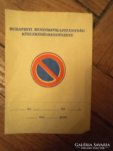 Vintage blank police summons for waiting in a prohibited place