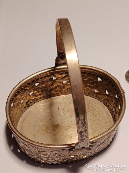 Old once silver-plated small basket