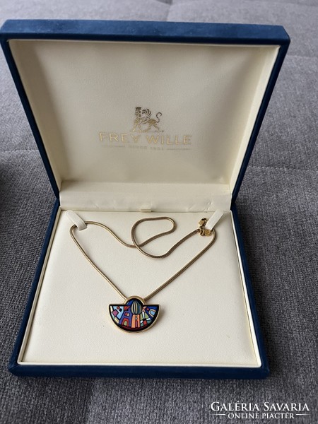 Original frey wille freywille hundertwasser jewelry pendant necklace