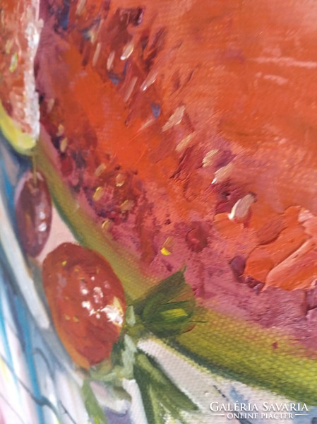 Antiipina galina: watermelon, oil painting, canvas, 40x30cm