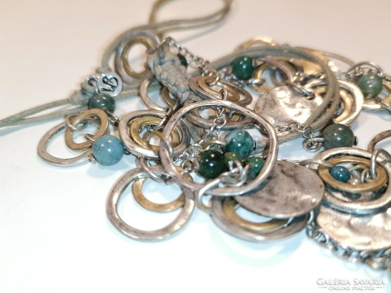 Necklace moss agate with eyes (161)