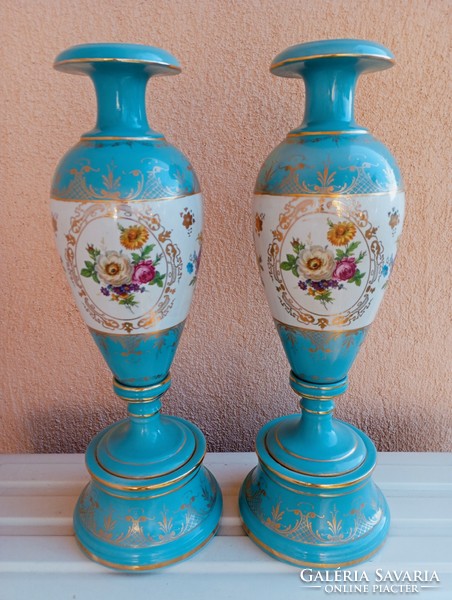 Pair of antique Neapolitan large fireplace vases