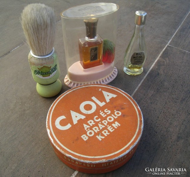 Nagyon régi pipere csomag, parfüm, Caola fémdoboz, antik parfüm, Triumph
