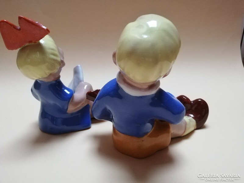 Hops ceramic singing couple figure for sale together