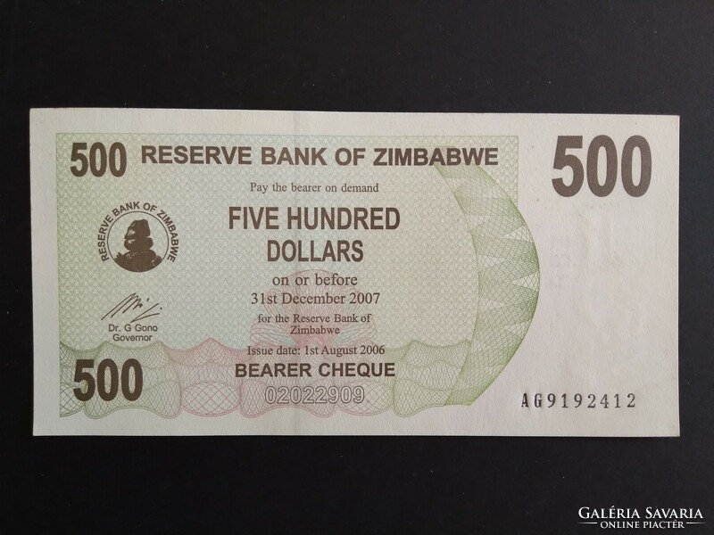 Zimbabwe 500 Dollár 2006 Unc