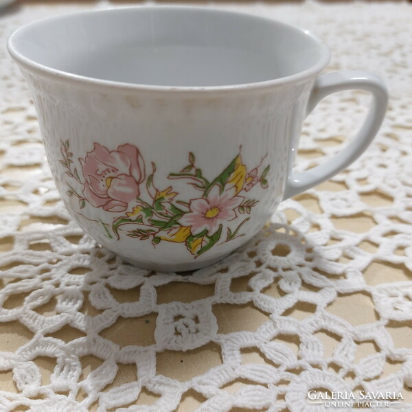Retro Lubiana szép virágos porcelán bögre, csésze