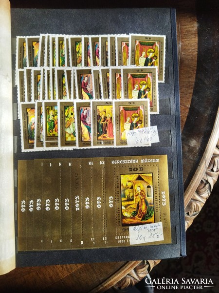 Bélyeggyűjtemény 12 db, a képen látható album, hasonló bélyegekkel,sorozatokkal
