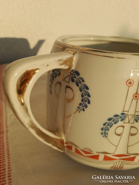 Wiener werkstätte style art nouveau, large porcelain teapot, 1920 c.