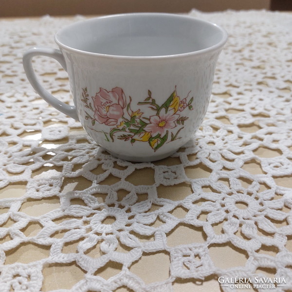 Retro Lubiana szép virágos porcelán bögre, csésze