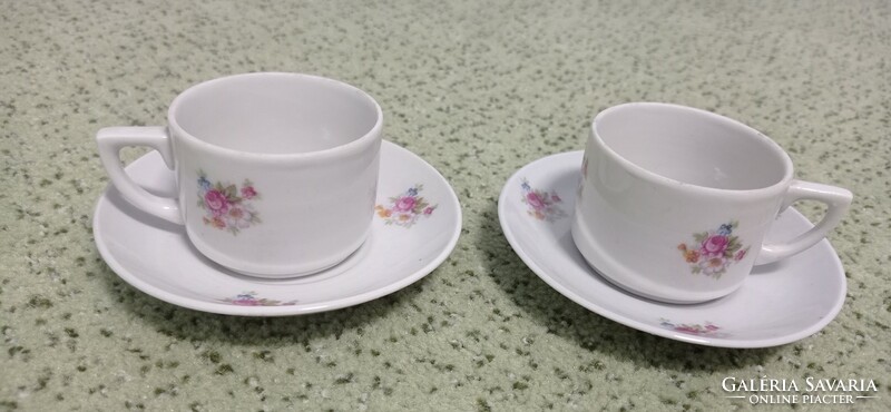 3 Old Zsolnay coffee cups with coasters. Burgundy rosy. I also found the 3rd.
