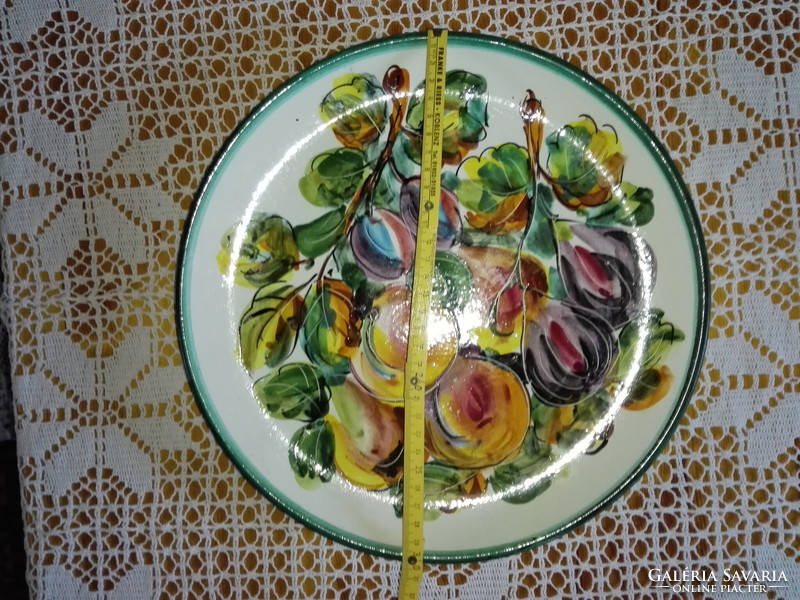 Wonderful hand-painted wall ceramic plate....Fruit pattern 30 cm.