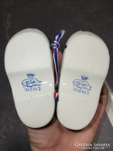 Pair of Dutch porcelain slippers