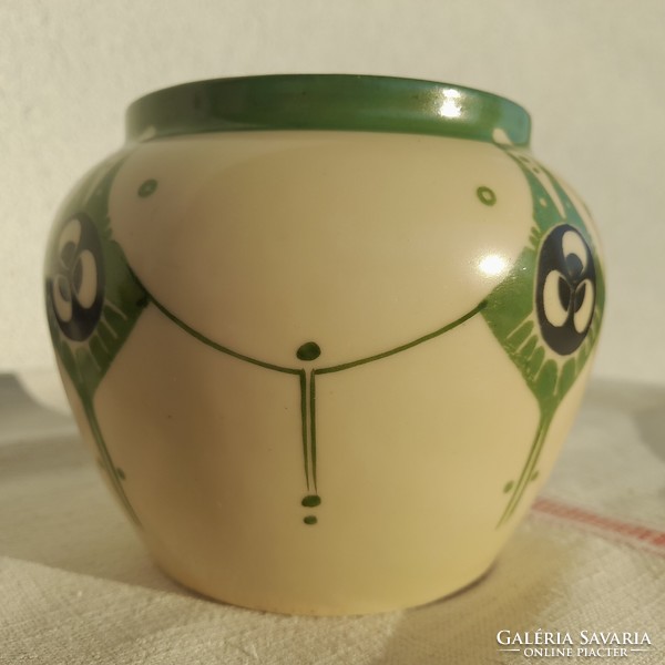 Wiener Werkstätte stílusú szecessziós porcelán kaspó / váza, 1920 k.