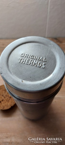 Antik "ORIGINAL THERMOS" aluminium 21 cm magas termosz.