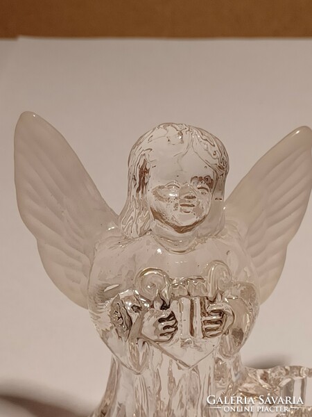 Glass angel candle holder