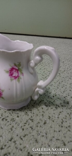 Cute, burgundy rose, old, Zsolnay spout. Baroque, tea.