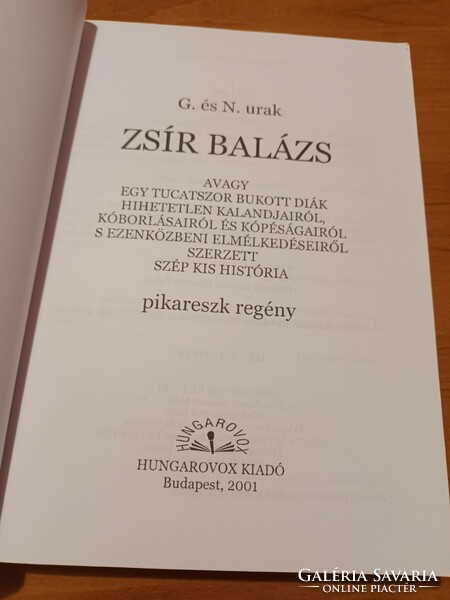 Zsír Balázs - Pikareszk - Hungarovox - 2001 - nagyon szép állapotban